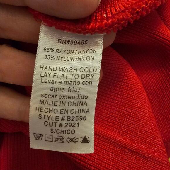 Hot Miami Styles Red Bodycon Dress Cutout New Year Valentine Cocktail S - Picture 10 of 13